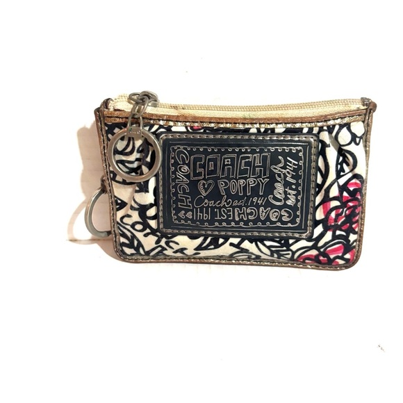 Coach Poppy Black and Pink Wristlet - Picture 1 of 3